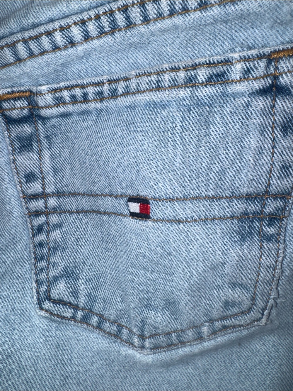 Vintage Tommy Hilfiger Jeans 28 Waist Light Wash 90s Straight Leg Denim